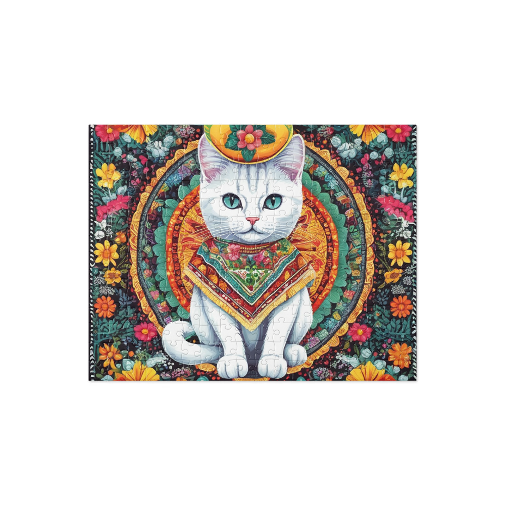 PugMug Custom White Companion Cat Jigsaw Puzzle