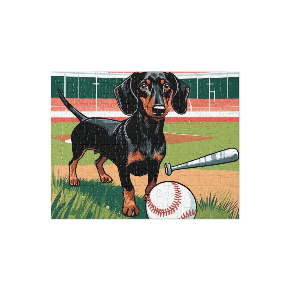 PugMug Custom Black Dachshund Jigsaw Puzzle