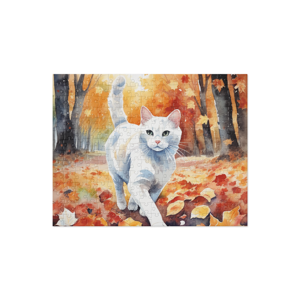 PugMug Custom White Companion Cat Jigsaw Puzzle
