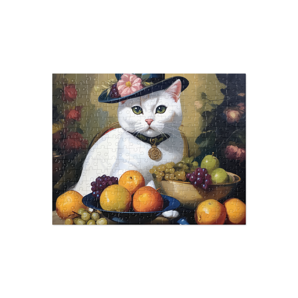 PugMug Custom White British Shorthair Cat Jigsaw Puzzle