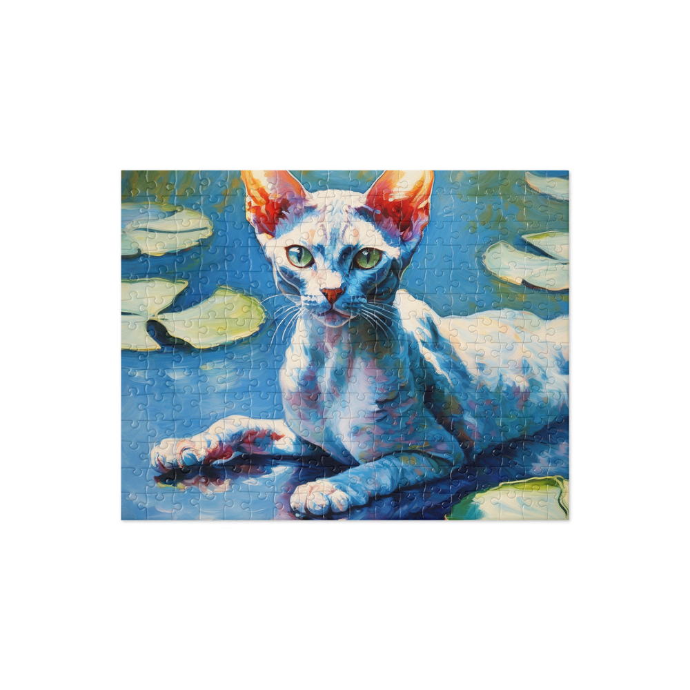 PugMug Custom Tabby Devon Rex Cat Jigsaw Puzzle