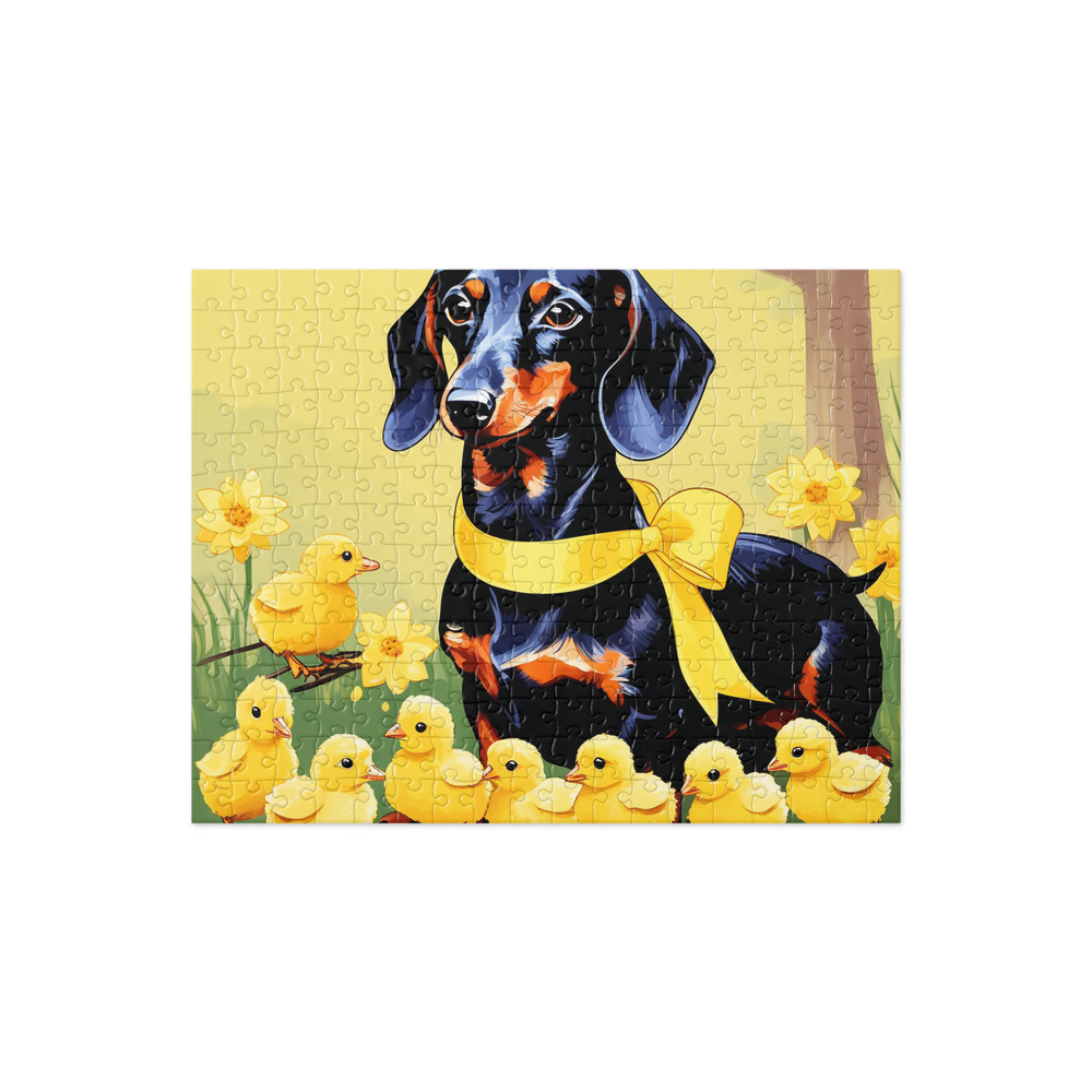 PugMug Custom Black Dachshund Jigsaw Puzzle