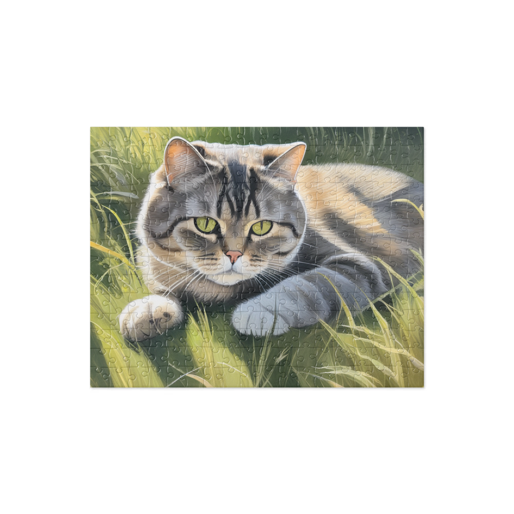 PugMug Custom Tabby Scottish Fold Cat Jigsaw Puzzle