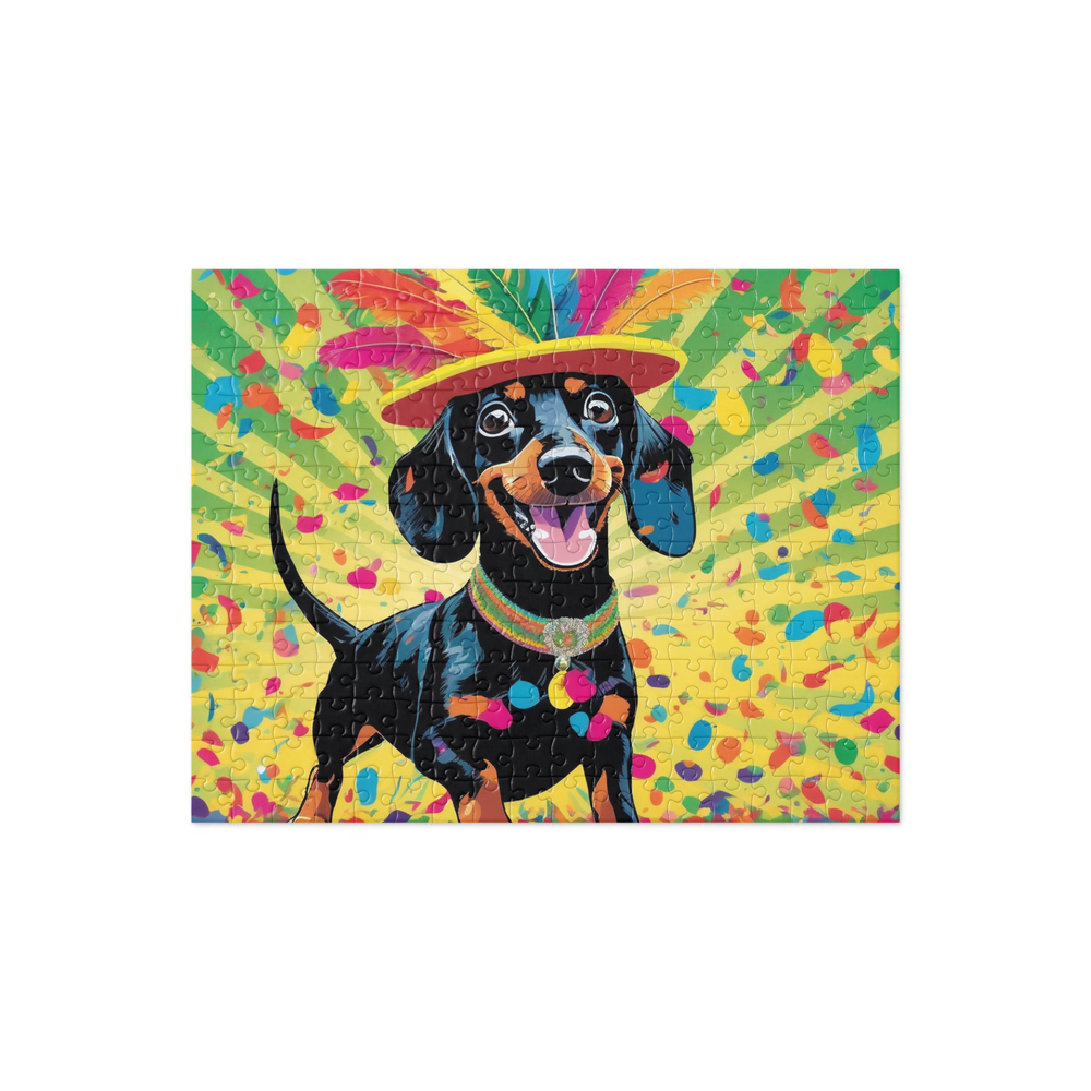 PugMug Custom Black Dachshund Jigsaw Puzzle