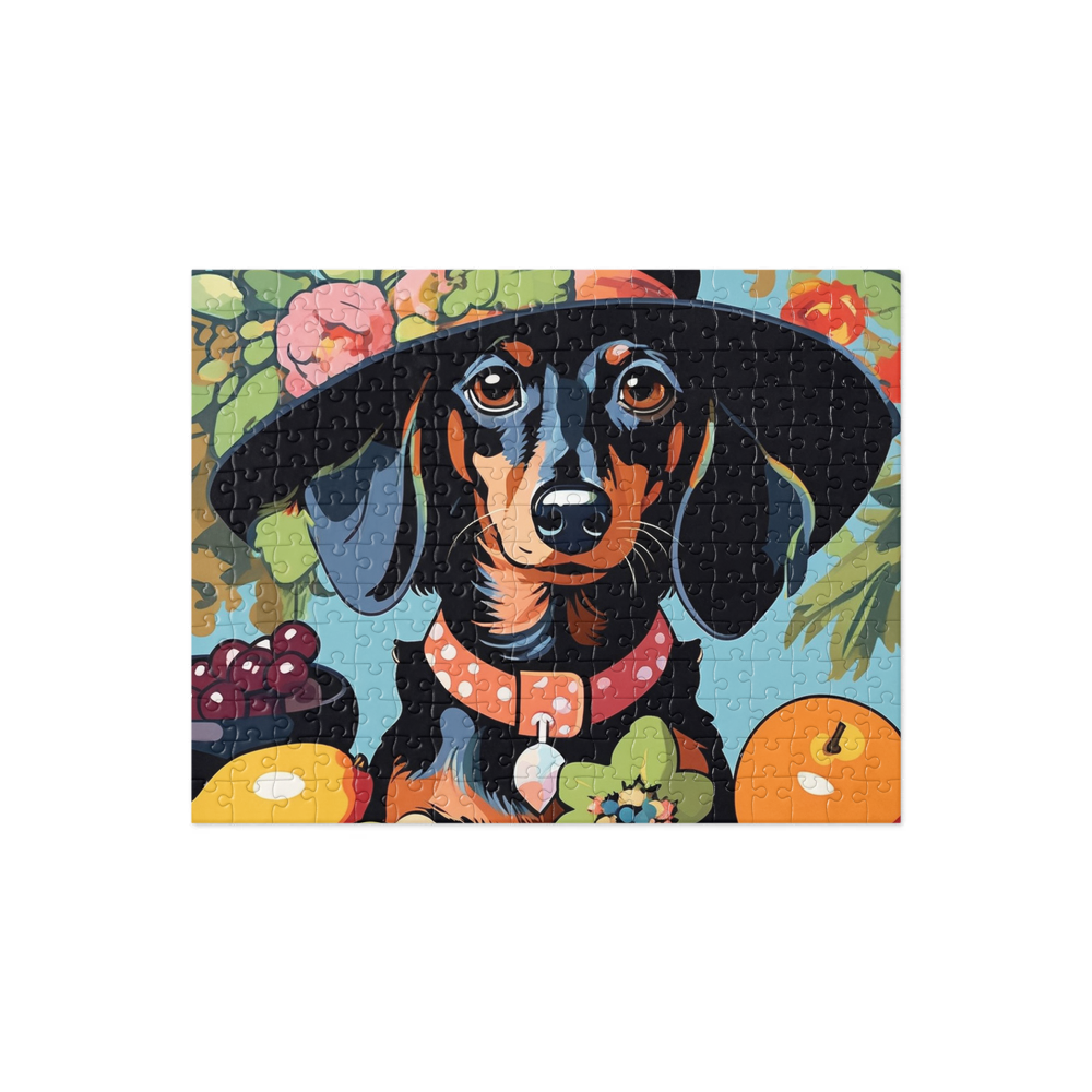 PugMug Custom Black Dachshund Jigsaw Puzzle