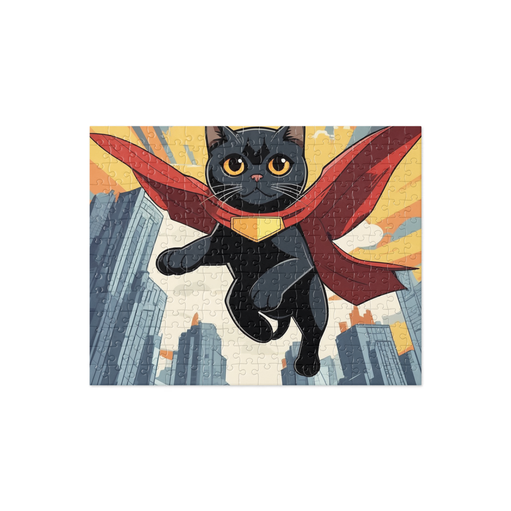 PugMug Custom Black Scottish Fold Cat Jigsaw Puzzle