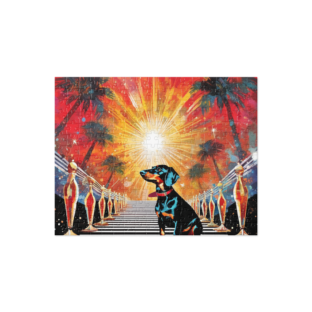 PugMug Custom Black Dachshund Jigsaw Puzzle