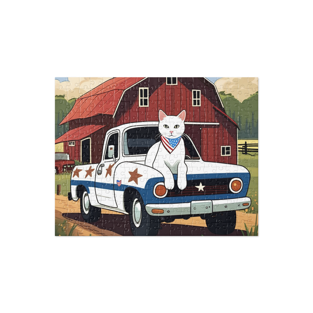 PugMug Custom White Companion Cat Jigsaw Puzzle