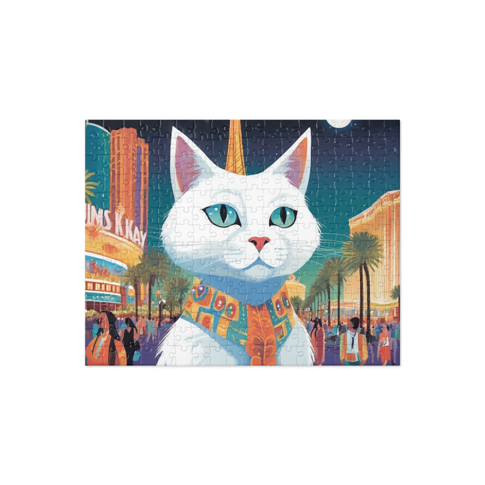 PugMug Custom White Companion Cat Jigsaw Puzzle