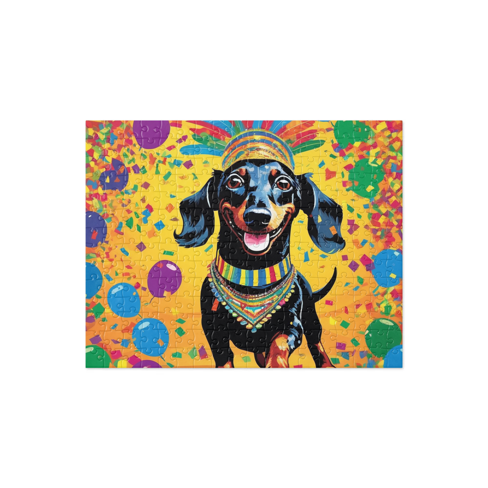 PugMug Custom Black Dachshund Jigsaw Puzzle