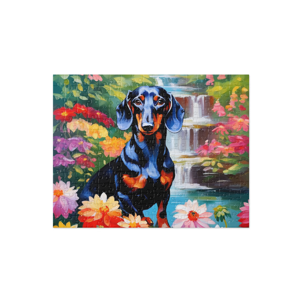 PugMug Custom Black Dachshund Jigsaw Puzzle