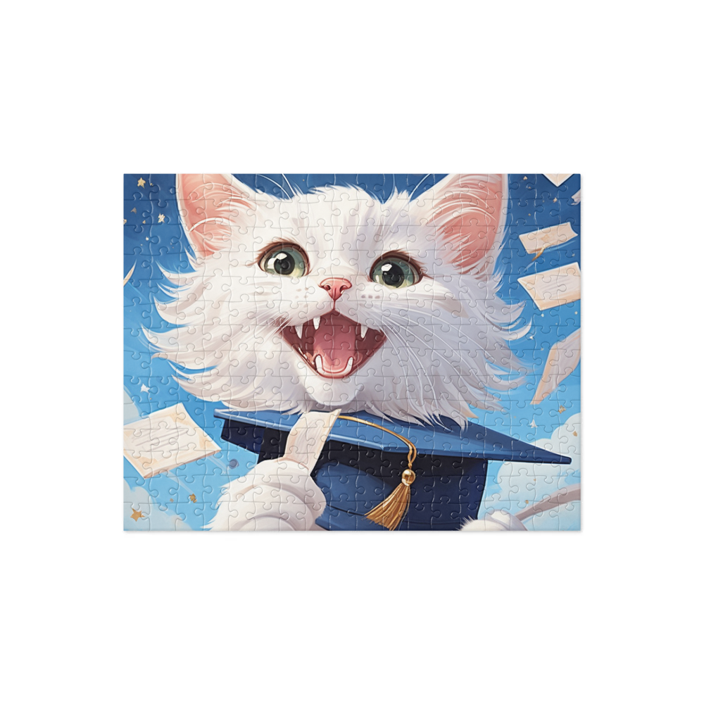 PugMug Custom White Companion Cat Jigsaw Puzzle