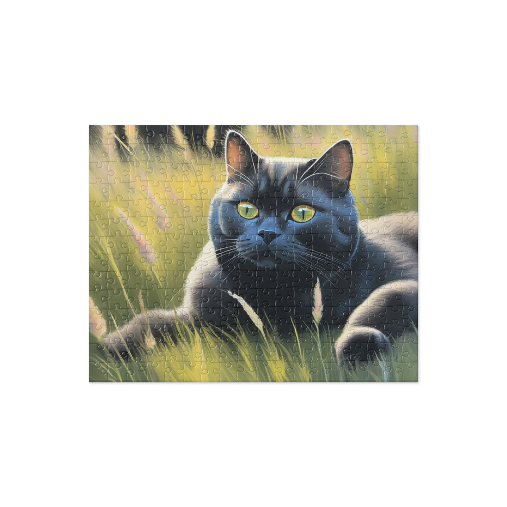 PugMug Custom Black British Shorthair Cat Jigsaw Puzzle
