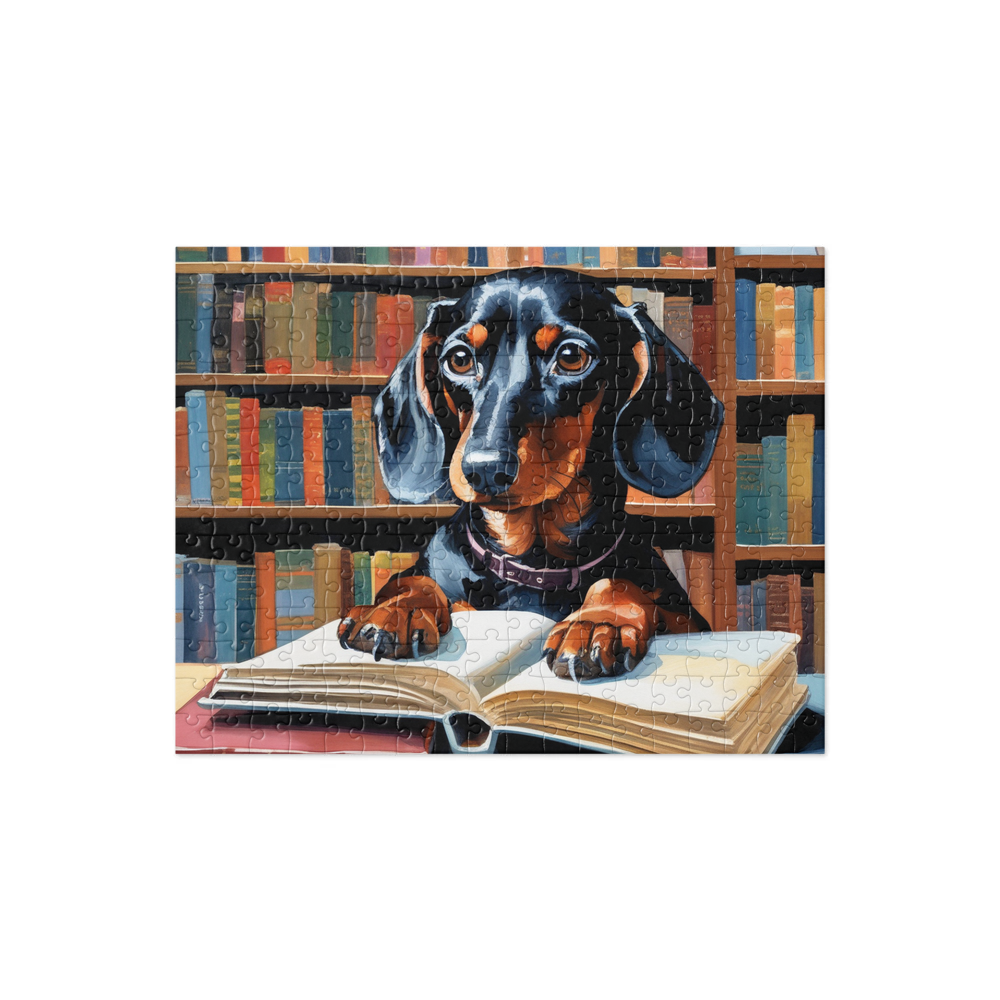 PugMug Custom Black Dachshund Jigsaw Puzzle