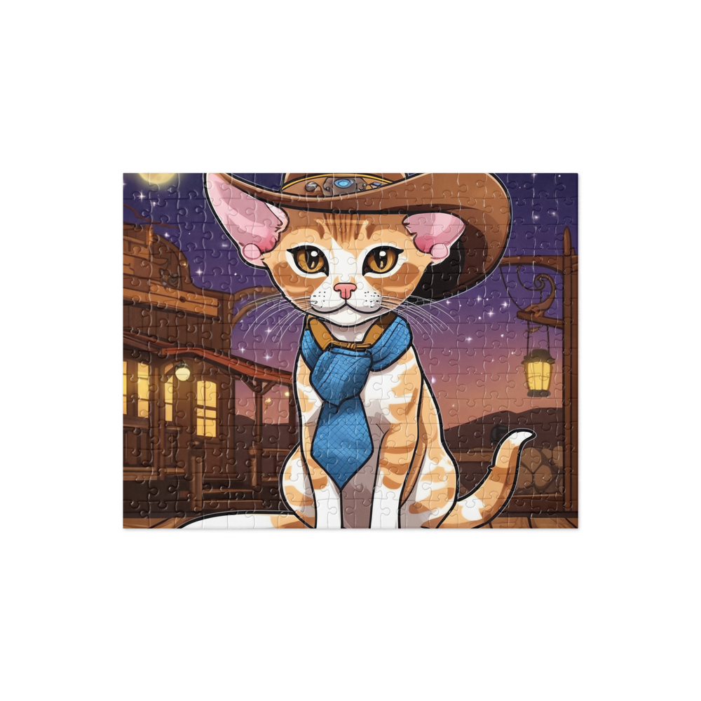 PugMug Custom Tabby Devon Rex Cat Jigsaw Puzzle
