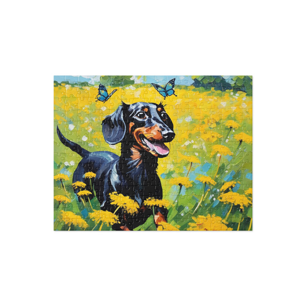 PugMug Custom Black Dachshund Jigsaw Puzzle