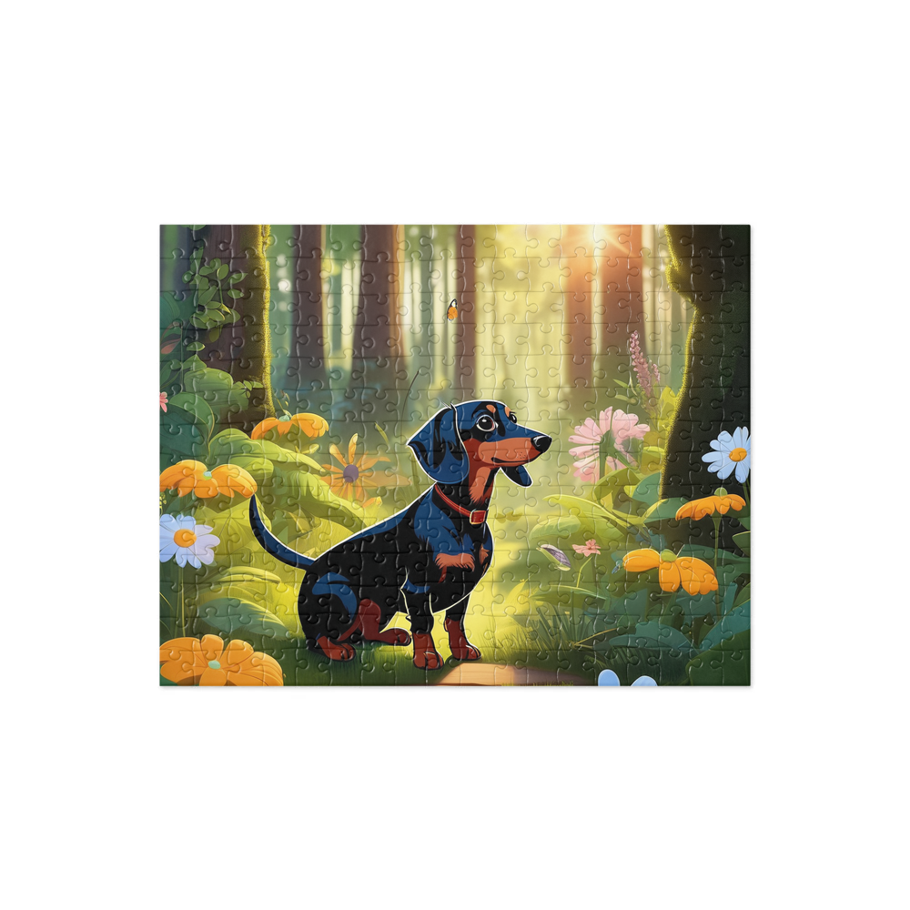 PugMug Custom Black Dachshund Jigsaw Puzzle