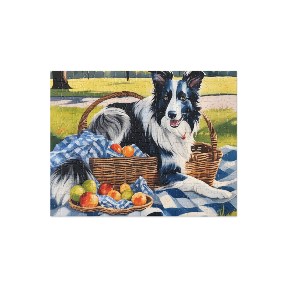 PugMug Custom Blue Merle Border Collie Jigsaw Puzzle