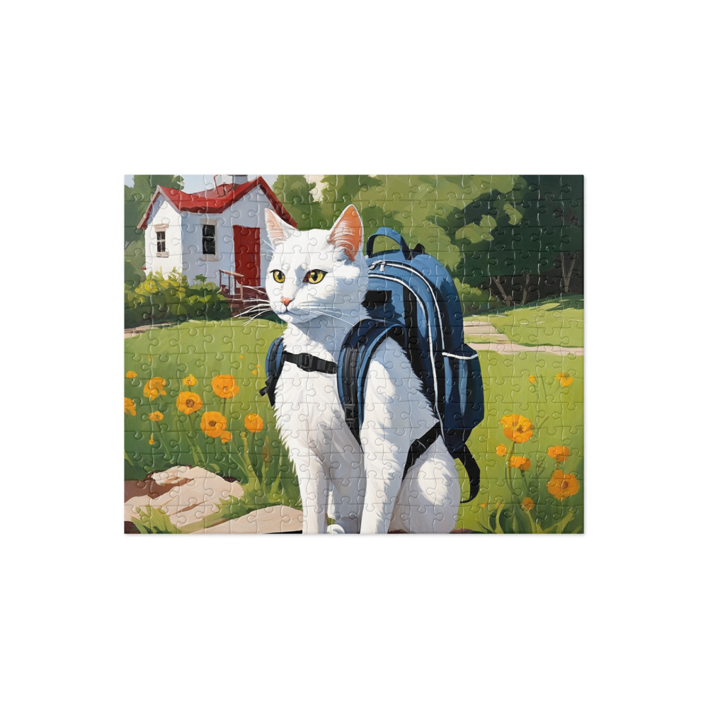 PugMug Custom White Companion Cat Jigsaw Puzzle