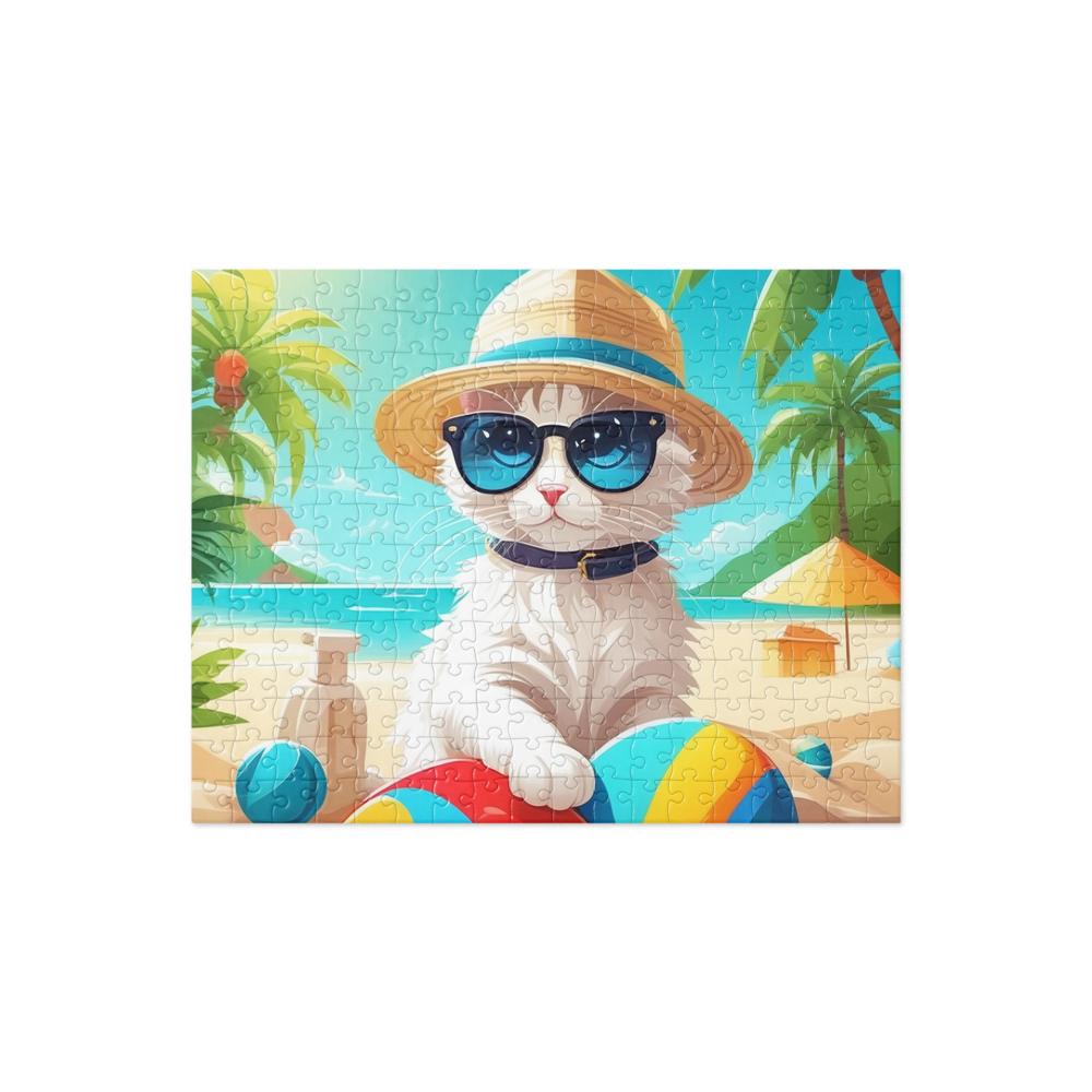 PugMug Custom White Companion Cat Jigsaw Puzzle