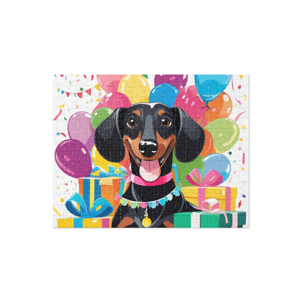 PugMug Custom Black Dachshund Jigsaw Puzzle