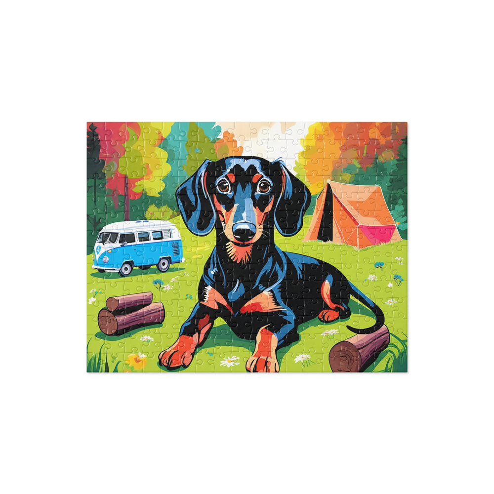 PugMug Custom Black Dachshund Jigsaw Puzzle