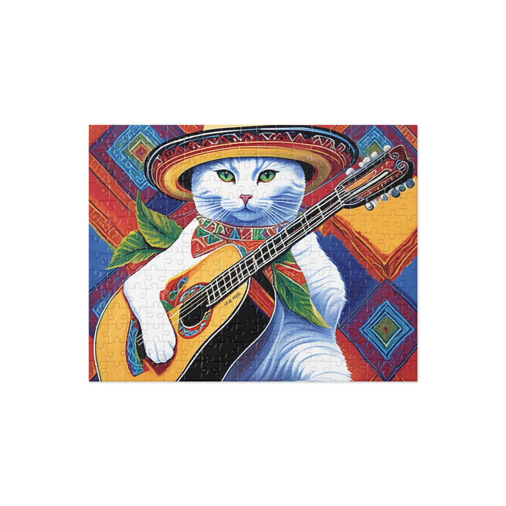 PugMug Custom White Companion Cat Jigsaw Puzzle