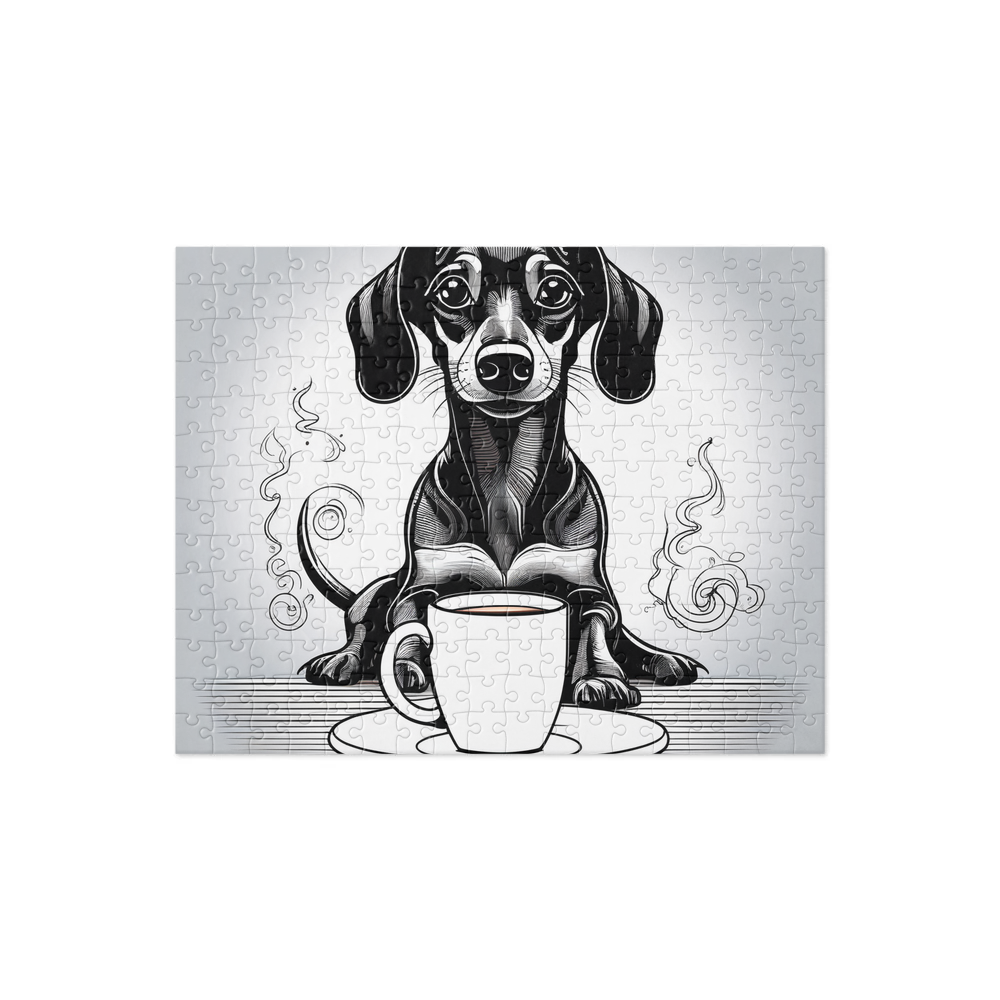 PugMug Custom Black Dachshund Jigsaw Puzzle