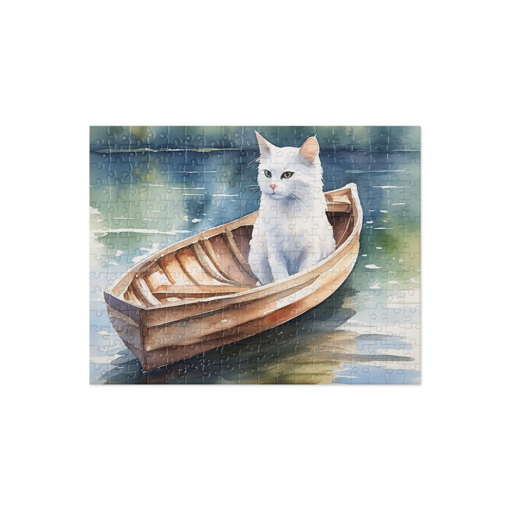 PugMug Custom White Companion Cat Jigsaw Puzzle