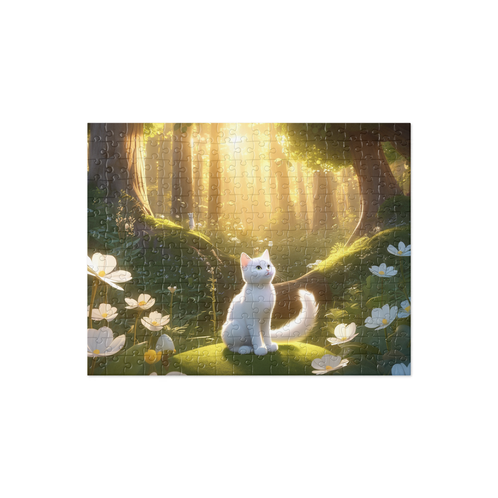 PugMug Custom White Companion Cat Jigsaw Puzzle