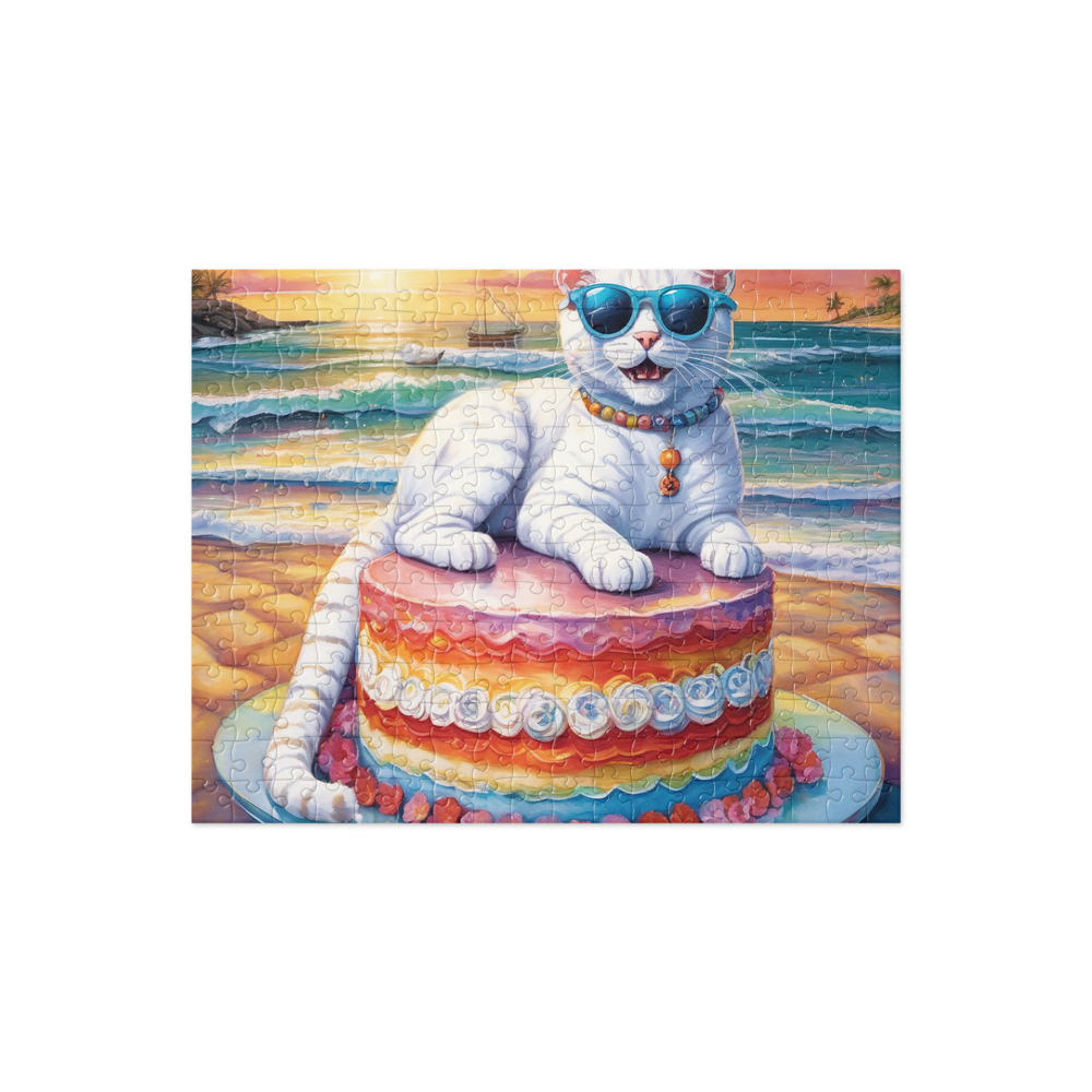 PugMug Custom White Exotic Cat Jigsaw Puzzle