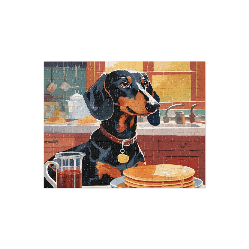 PugMug Custom Black Dachshund Jigsaw Puzzle