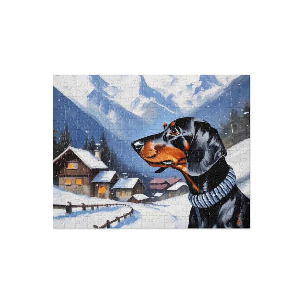 PugMug Custom Black Dachshund Jigsaw Puzzle