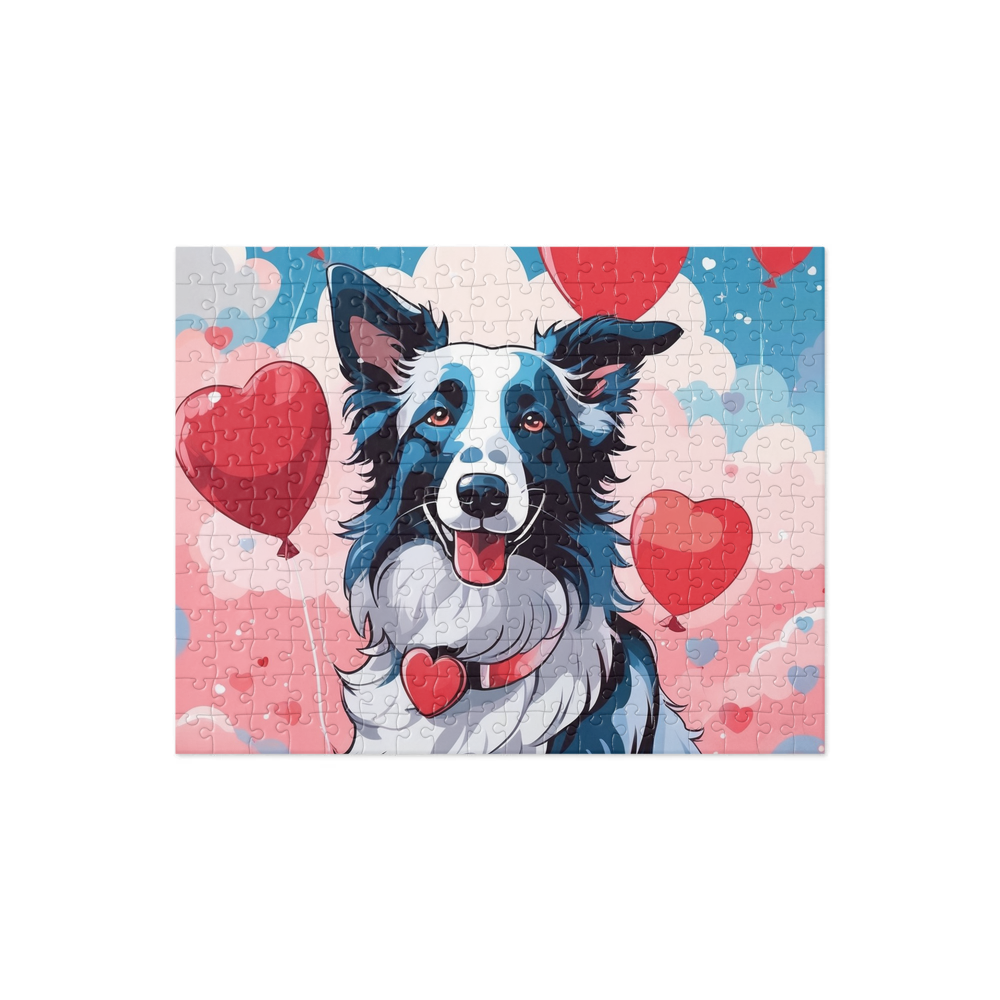 PugMug Custom Blue Merle Border Collie Jigsaw Puzzle