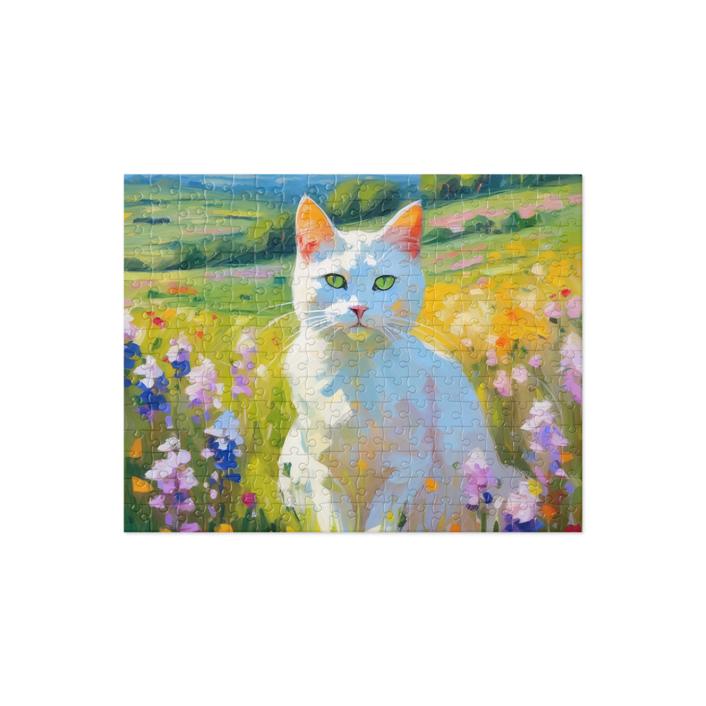 PugMug Custom White Companion Cat Jigsaw Puzzle