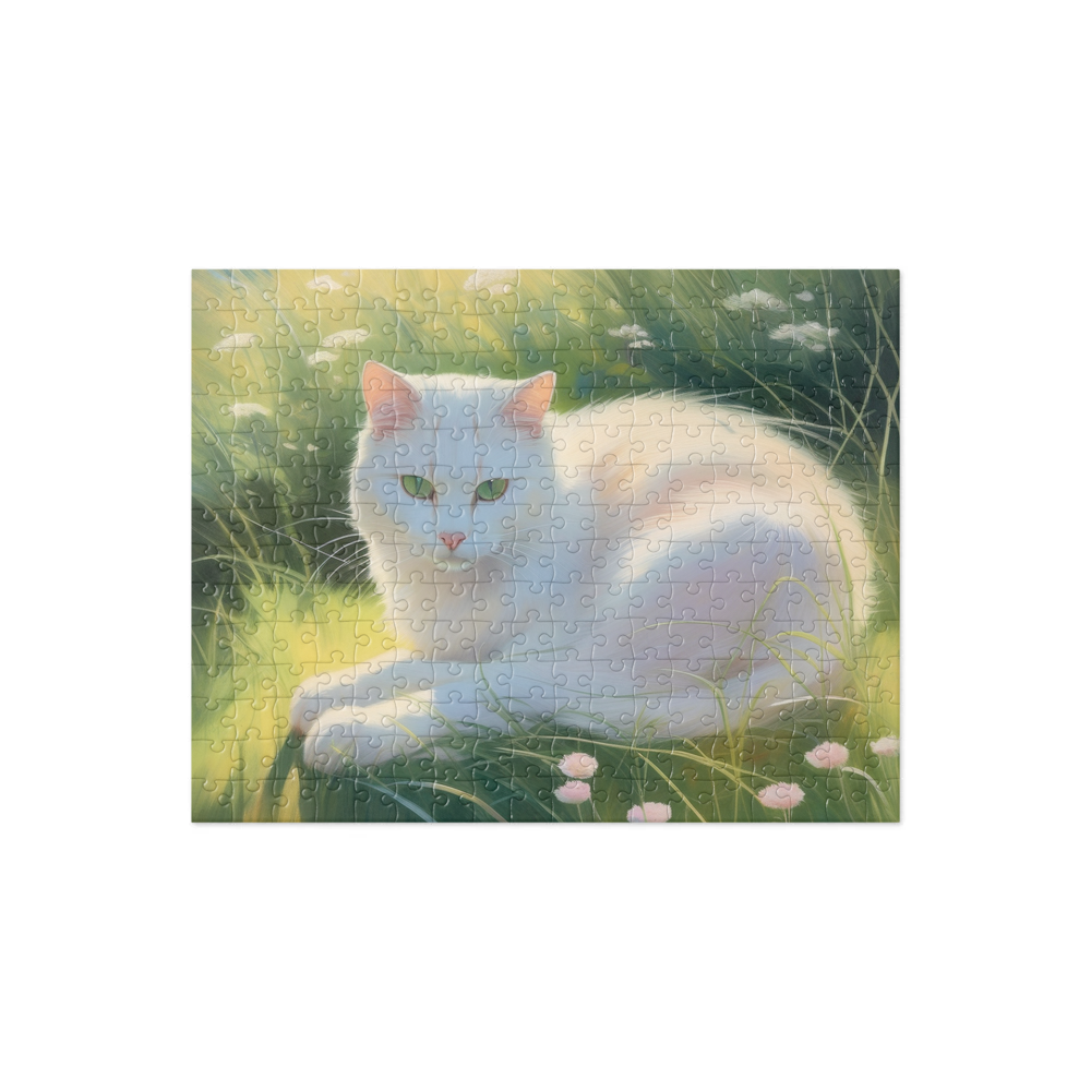 PugMug Custom White Companion Cat Jigsaw Puzzle