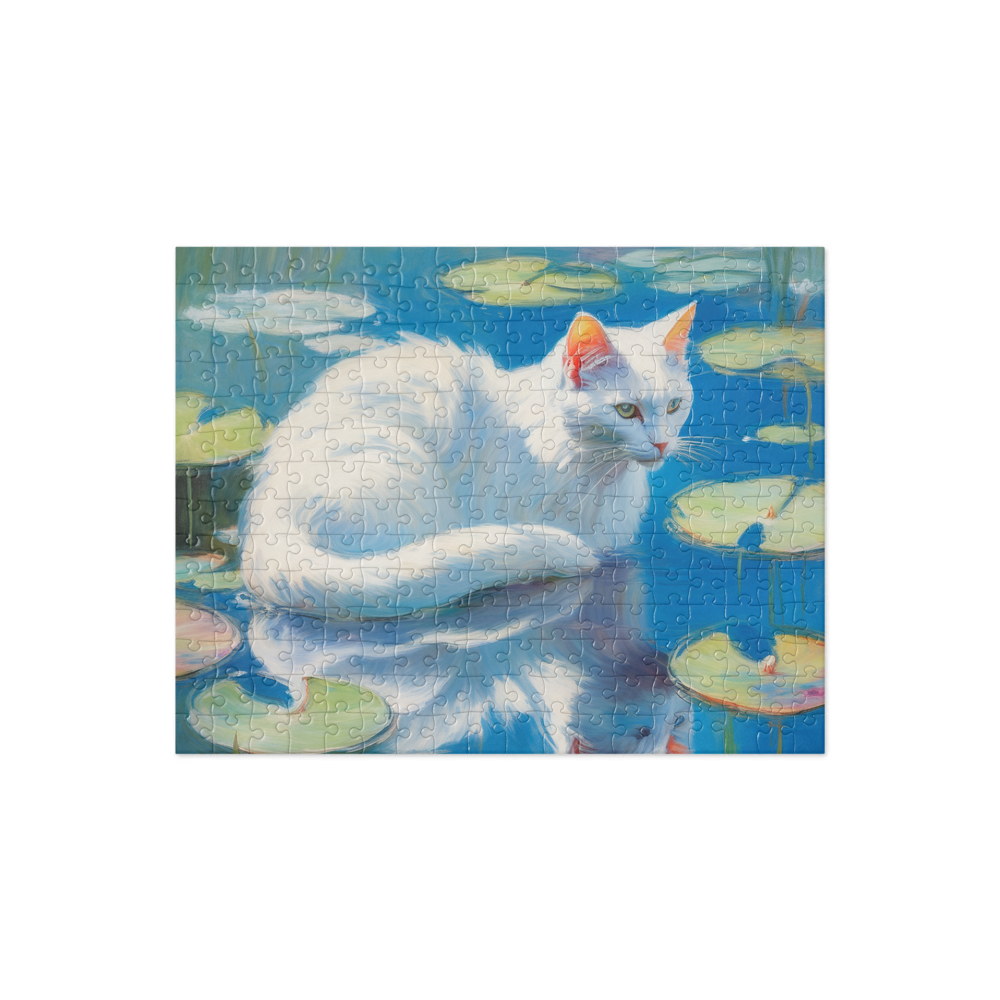 PugMug Custom White Companion Cat Jigsaw Puzzle
