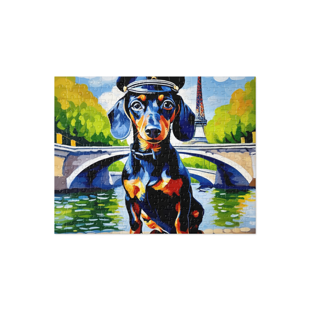 PugMug Custom Black Dachshund Jigsaw Puzzle