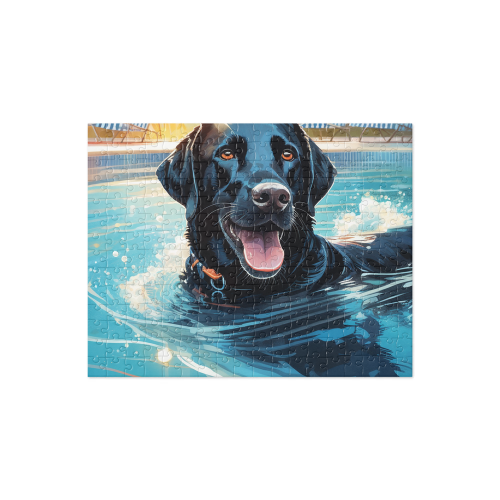 PugMug Custom Black Labrador Retriever Jigsaw Puzzle