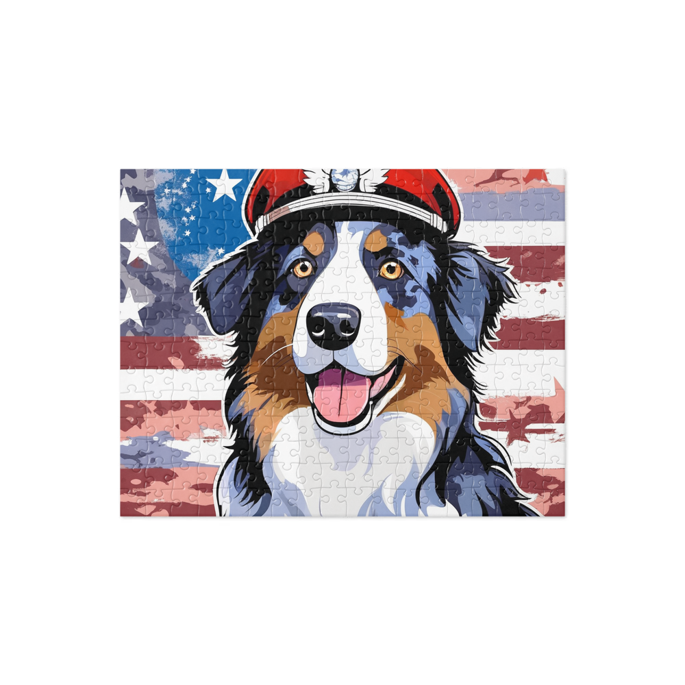 PugMug Custom Australian Shepherd Dog Jigsaw Puzzle