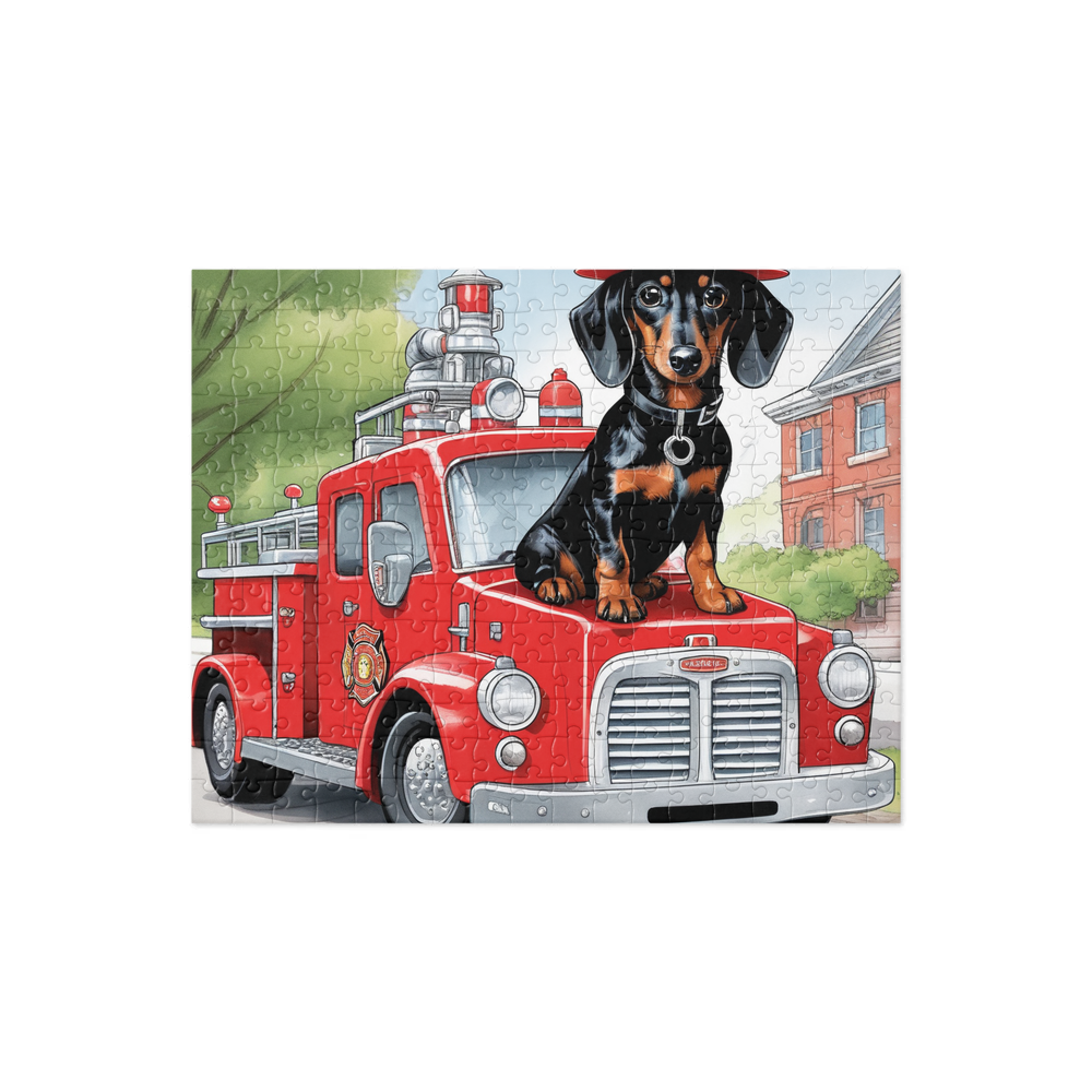 PugMug Custom Black Dachshund Jigsaw Puzzle