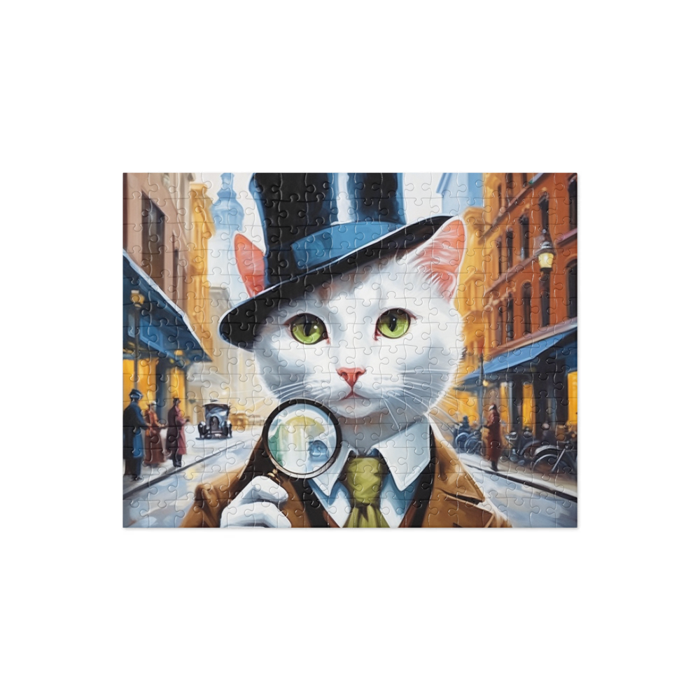 PugMug Custom White Companion Cat Jigsaw Puzzle