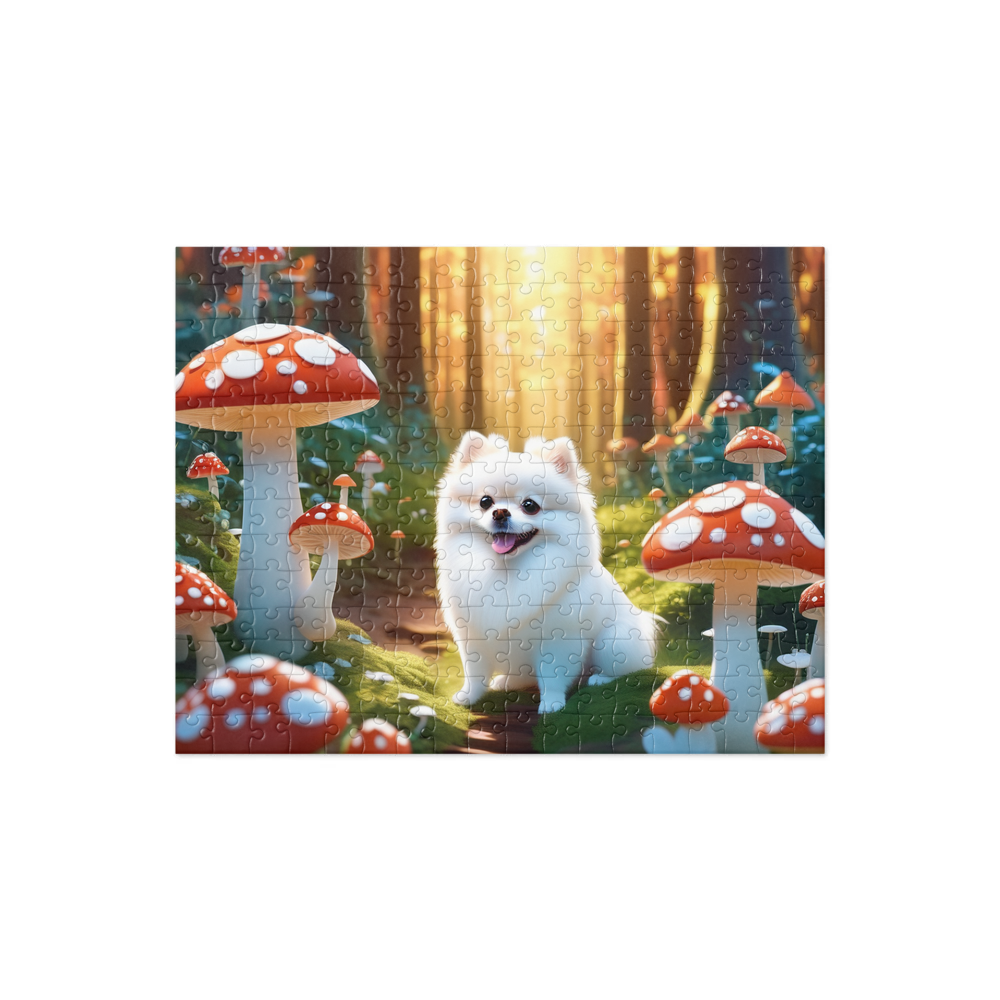 PugMug Custom White Pomeranian Jigsaw Puzzle