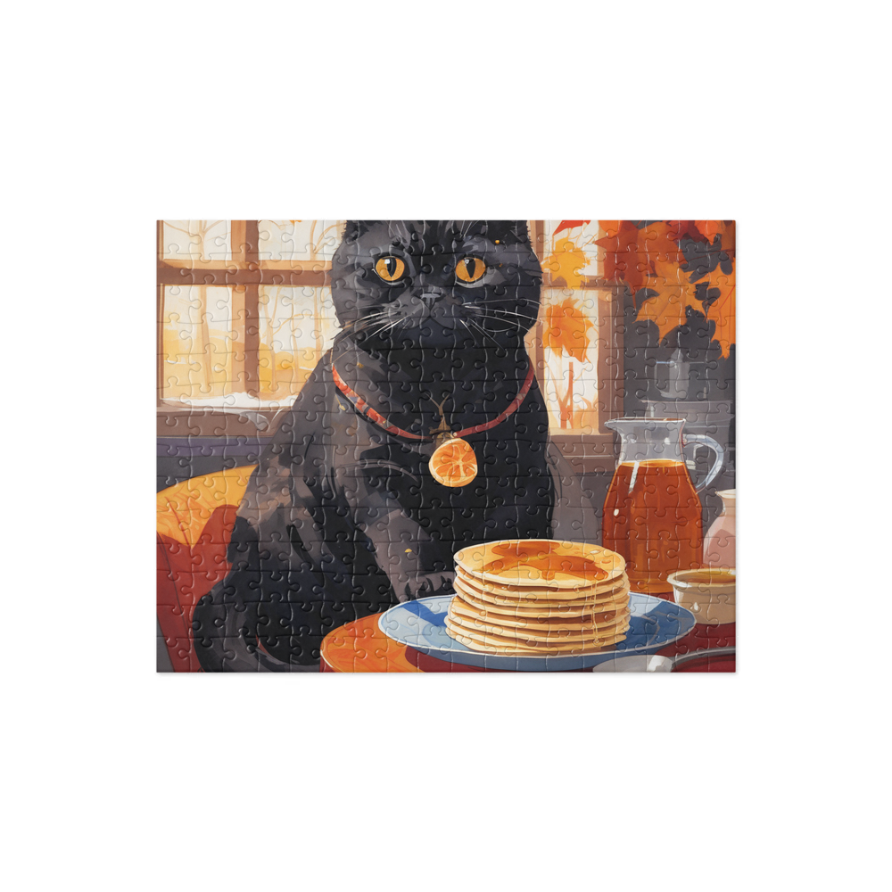 PugMug Custom Black Scottish Fold Cat Jigsaw Puzzle