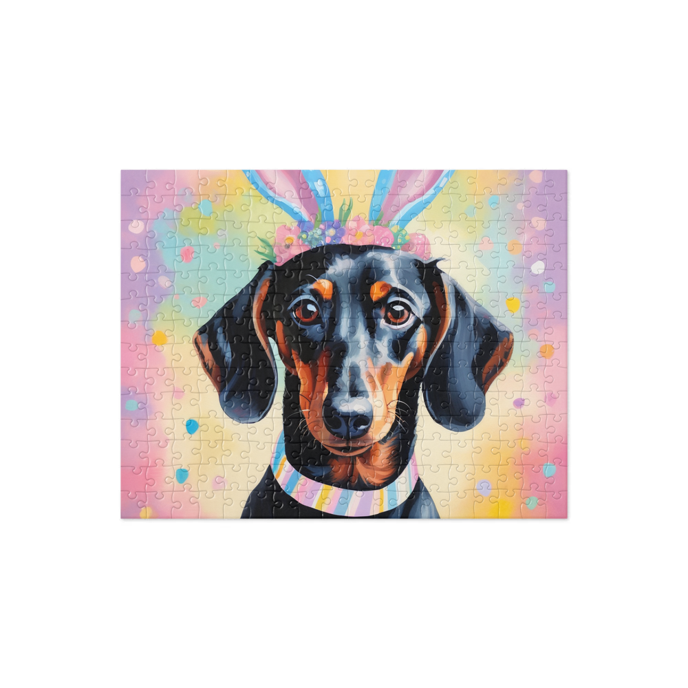PugMug Custom Black Dachshund Jigsaw Puzzle