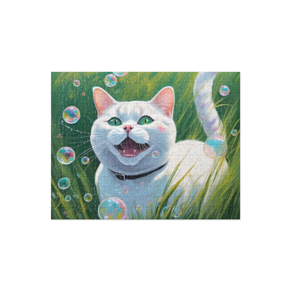 PugMug Custom White British Shorthair Cat Jigsaw Puzzle