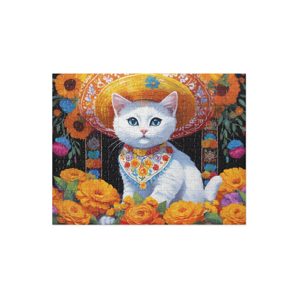 PugMug Custom White Companion Cat Jigsaw Puzzle