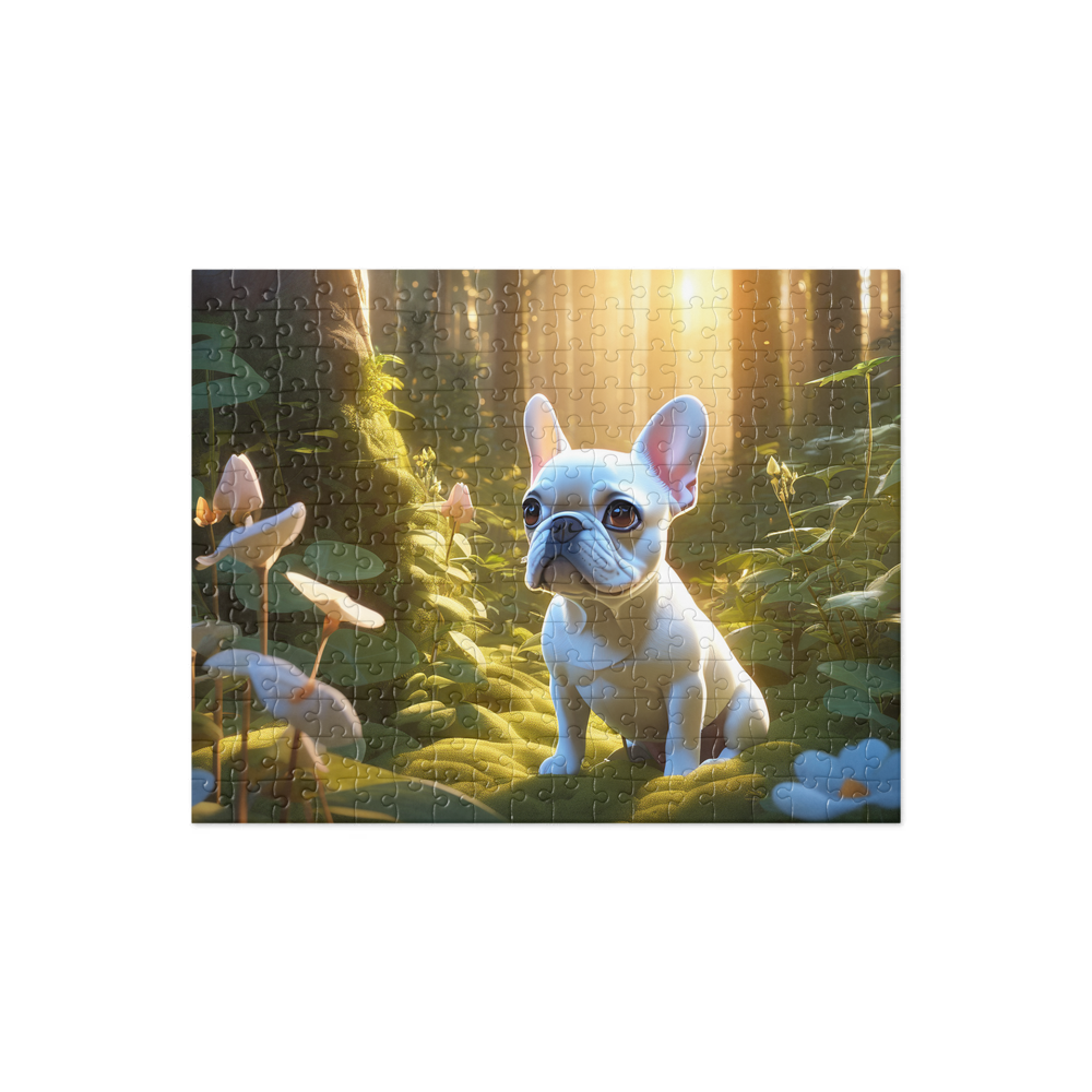 PugMug Custom White French Bulldog Jigsaw Puzzle
