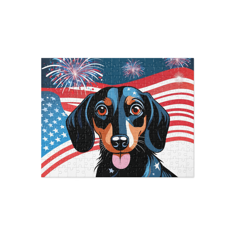 PugMug Custom Black Dachshund Jigsaw Puzzle