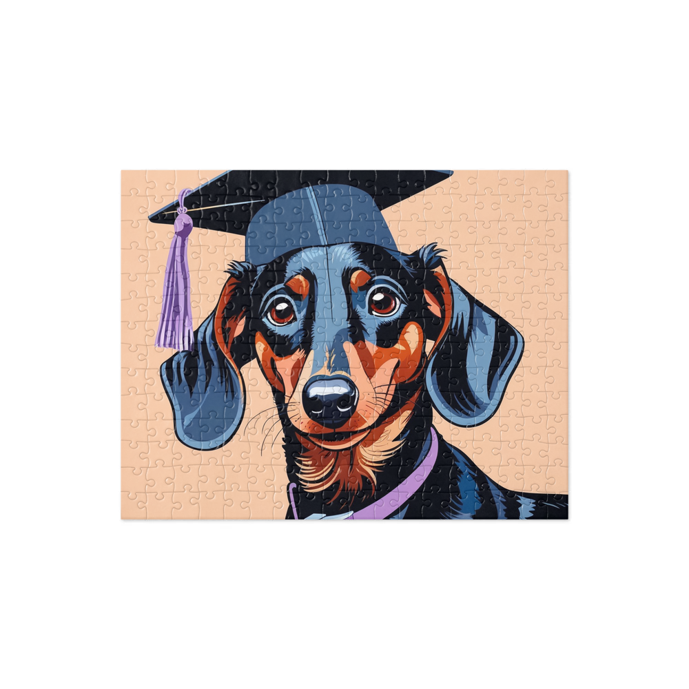 PugMug Custom Black Dachshund Jigsaw Puzzle